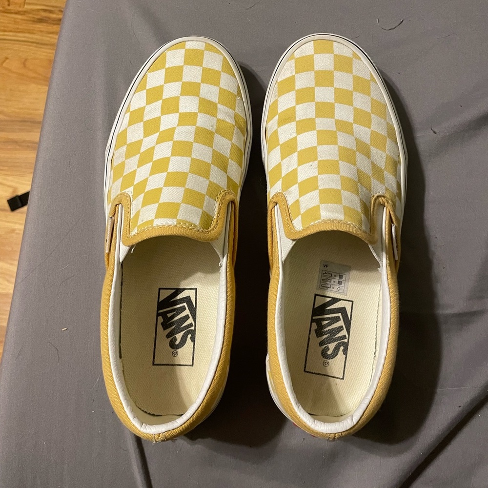YELLOW CHECKERED VANS